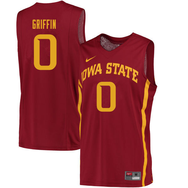 Youth #0 Zion Griffin Iowa State Cyclones College Basketball Jerseys Sale-Cardinal